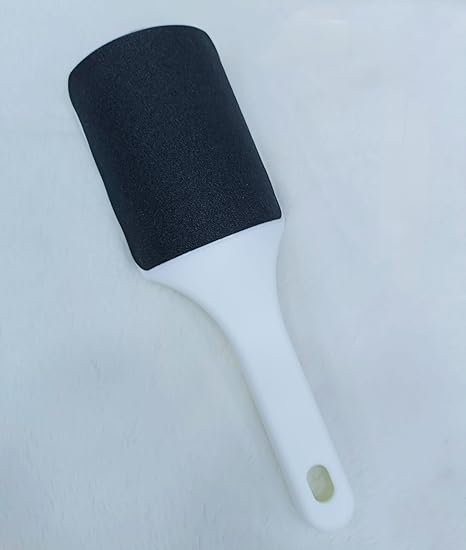 pedicure foot filer 2 side of surface plastic handle (White)