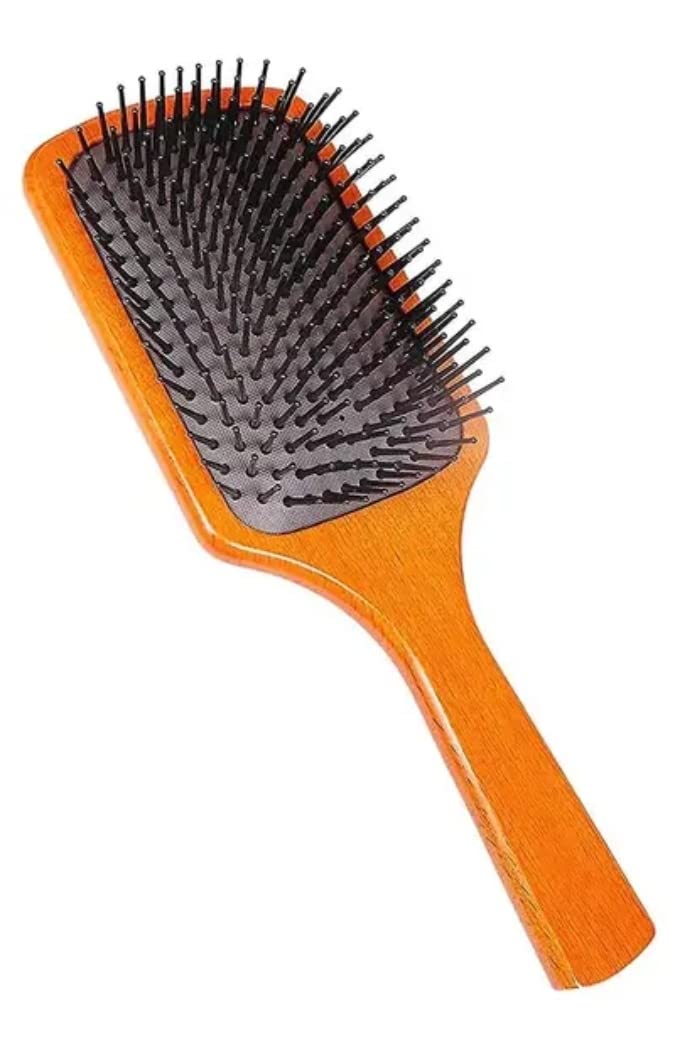 Wooden Paddle Brush, Ergonomic Paddle Hair Brush Prevent Slipping Comfortable with Handle for Women