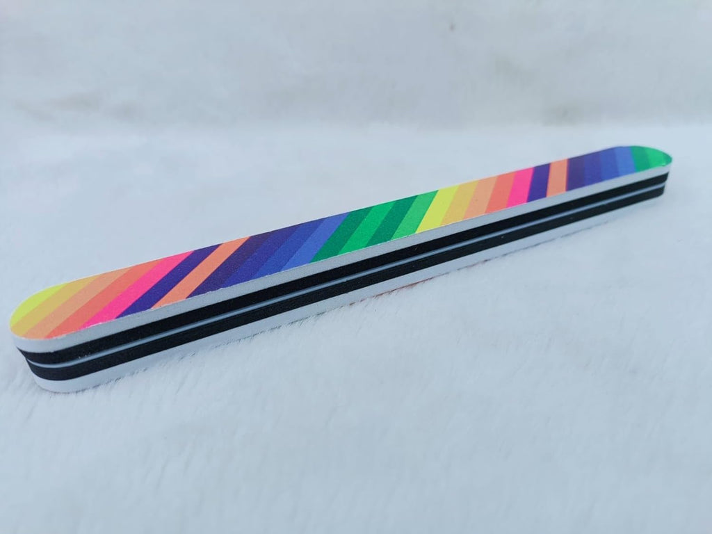 Professional Double-Sided Rainbow Nail File & Buffer – Smooth & Shine