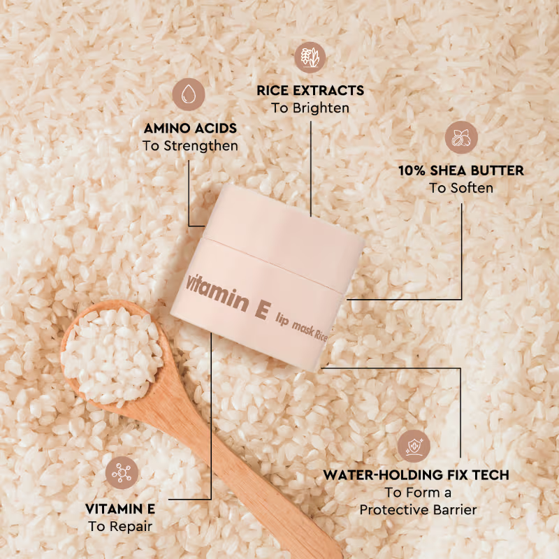 The Face Shop Vitamin Korean Lip Sleeping Mask – Rice (Vitamin E) (5g)