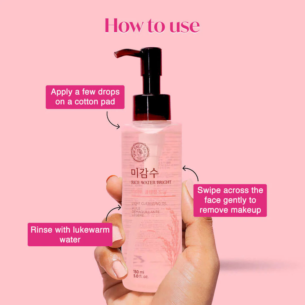 Rice Water Bright Light Cleansing Oil – Gentle Makeup Remover & Brightening Cleanser (150ml)