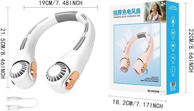 Portable Handheld NECK FAN for Men and Women with USB Charging