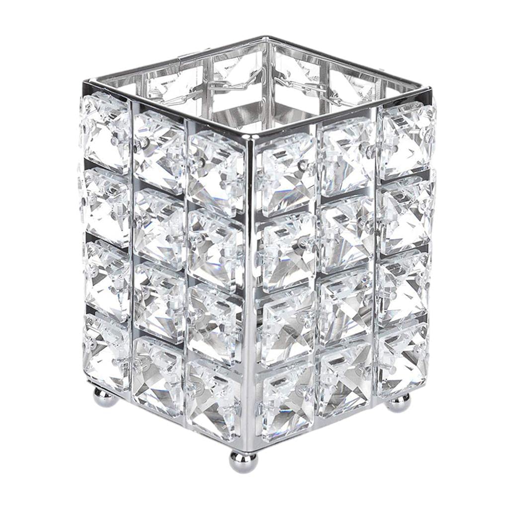 Makeup Brush Holder & Eyebrow Pencil Holder – Silver