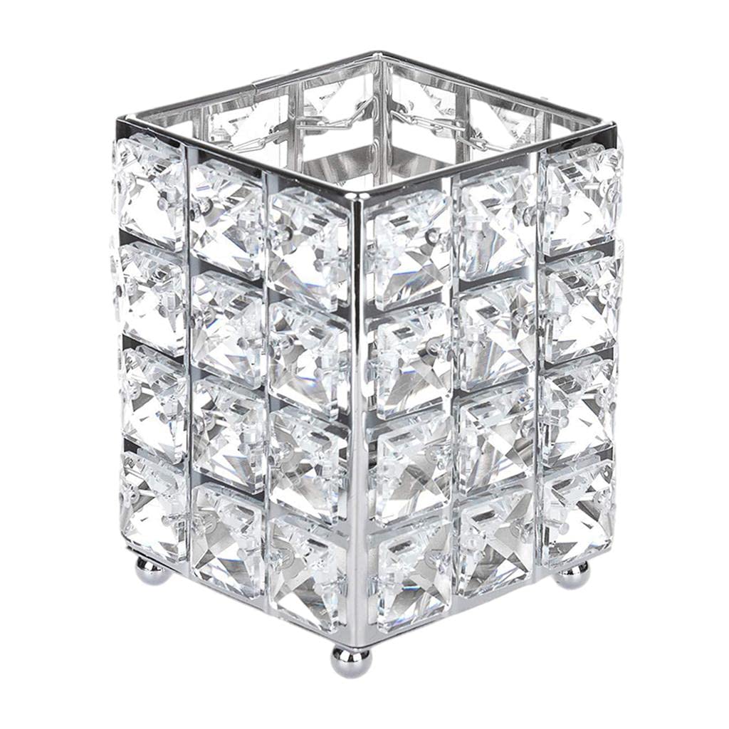 Makeup Brush Holder & Eyebrow Pencil Holder – Silver