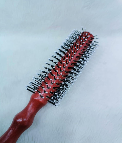 Round Styling Hair Brush with Wooden Handle – Smooth & Salon Finish