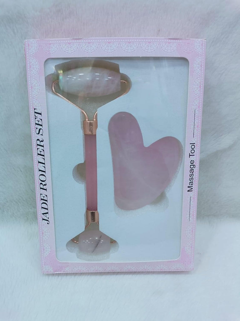 Rose Pink Jade Roller & Gua Sha Set – Face & Neck Care