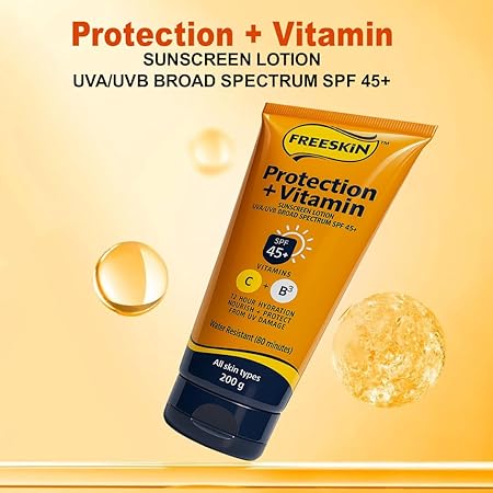 Freeskin Protection + Vitamin Sunscreen SPF45+ With Niacinamide - 200 g