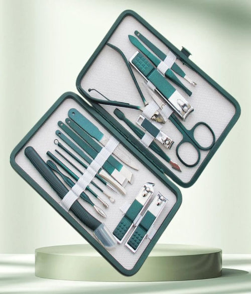 Stainless Steel Manicure & Pedicure Set  Complete Grooming Kit for Men &  Women