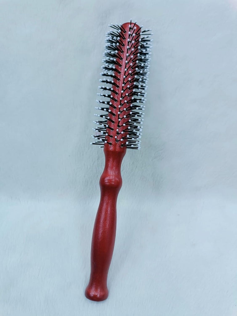 Round Styling Hair Brush with Wooden Handle – Smooth & Salon Finish