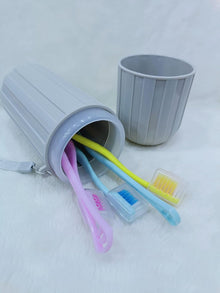 Portable Plastic Toothbrush Toothpaste Cup Case Holder for Travel