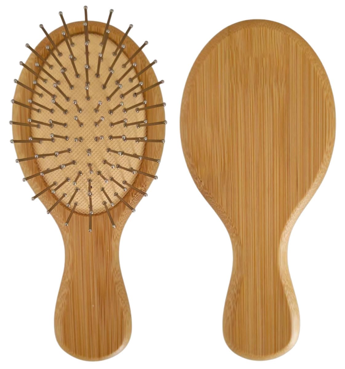 Wooden Paddle Brush with Metal Bristles