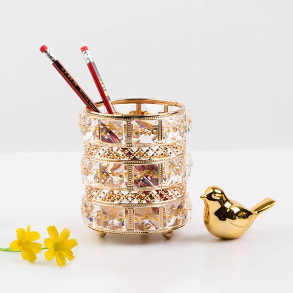 Crystal Pencil Cup Tabletop Organizer Holder