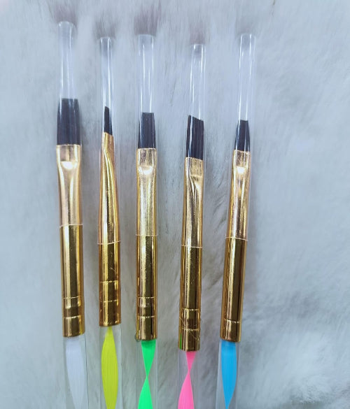 Professional Nail Art Brush Set – 4 Pack Gold Handle Beauty Tools