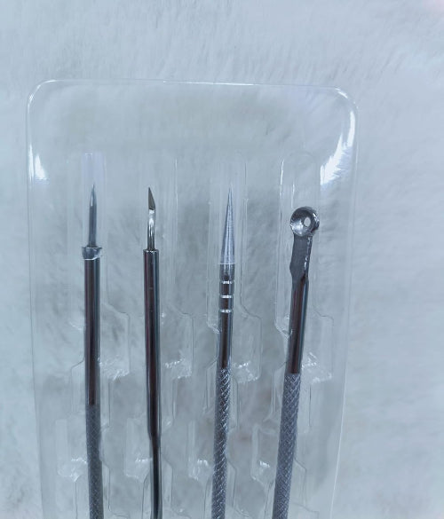 Blackhead Remover & Pimple Popper Tool Kit – Set of 4