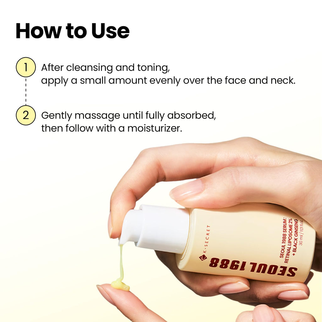 K-SECRET SEOUL 1988 Serum Retinal Liposome 2% Black Ginseng 30ml