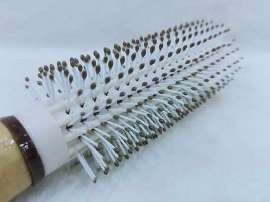 Round Comb Hair Brush with Organic Bamboo Handle – For Men & Women  Short Hair Wet & Dry Hair