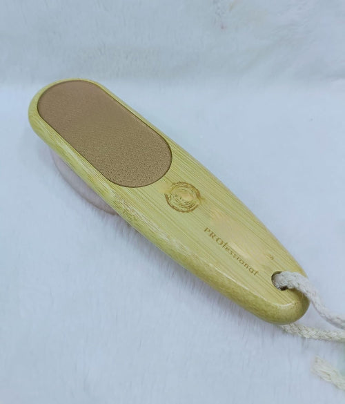 2 in 1 Wooden Foot Scraper with Brush