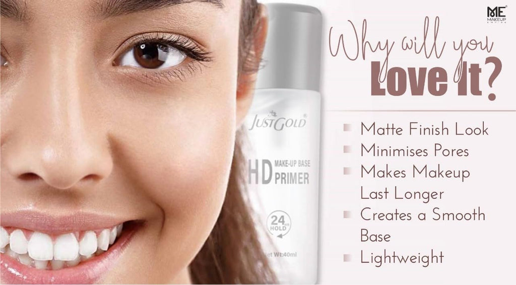 JustGold HD Primer for Face Makeup – Long Lasting & Smooth Base (30ml)