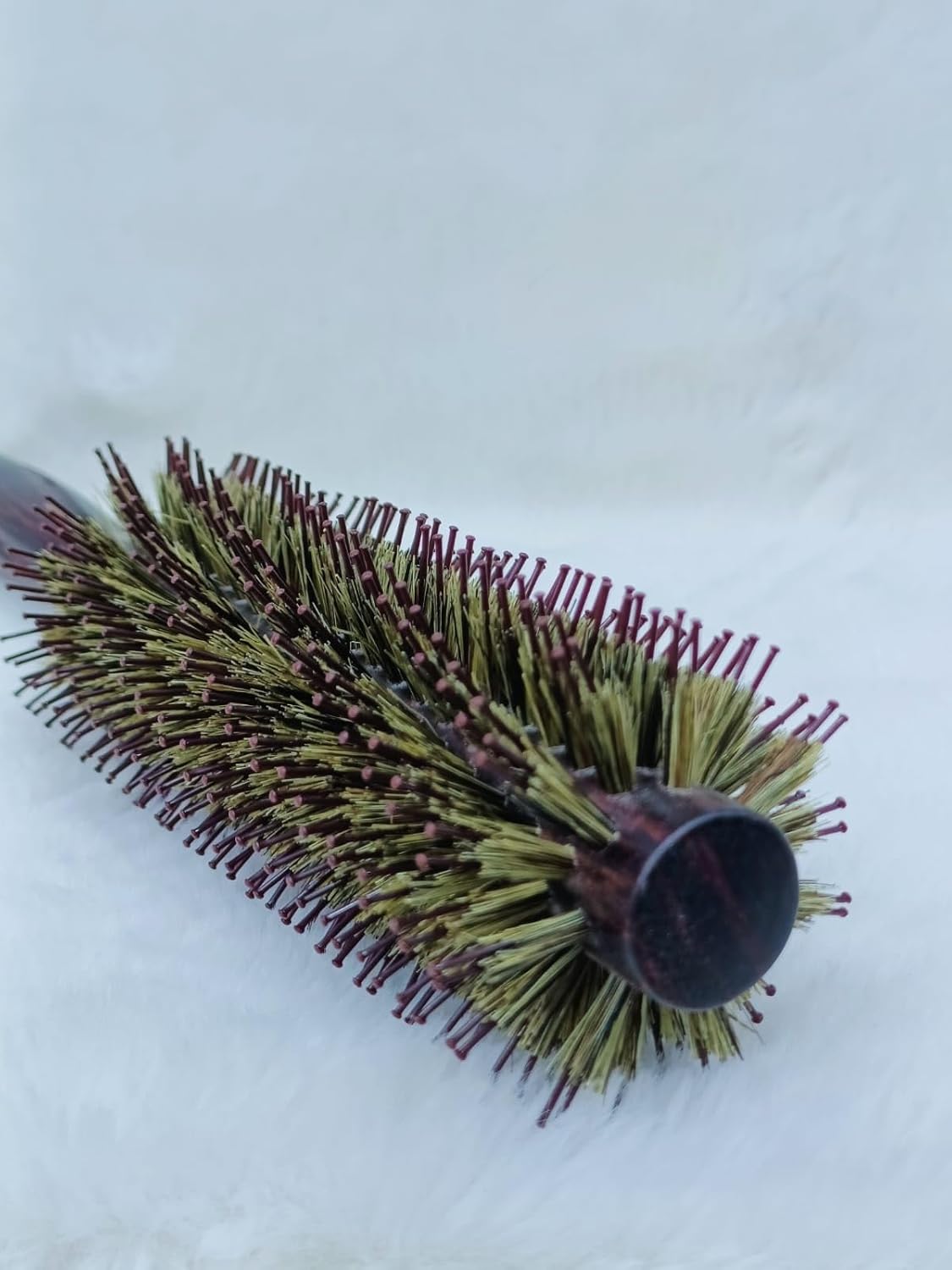 Round Hair Brush with Natural Boar and Nylon Bristles