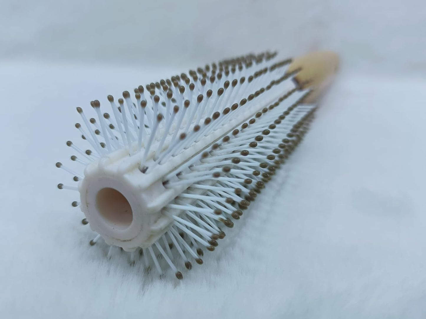 Round Comb Hair Brush with Organic Bamboo Handle – For Men & Women  Short Hair Wet & Dry Hair