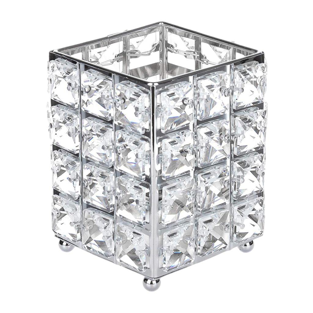Makeup Brush Holder & Eyebrow Pencil Holder – Silver