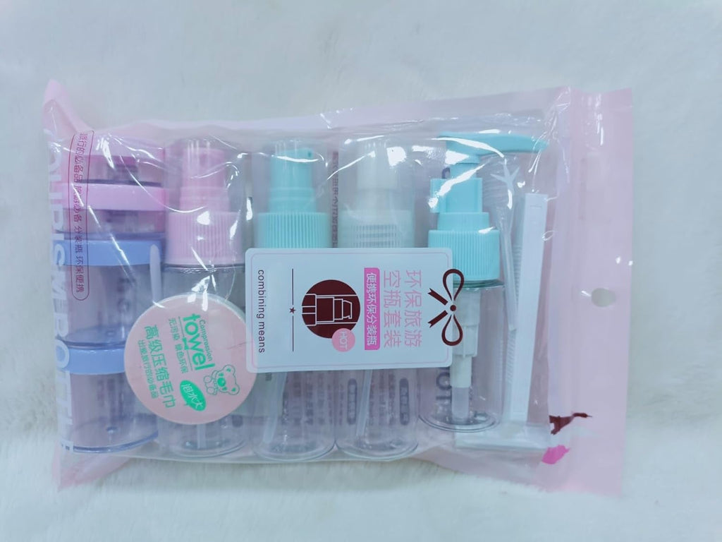 11 Pcs Travel Bottle Set – Leak Proof & Refillable Toiletry Kit for Shampoo, Lotion & Liquids – BPA-Free Plastic