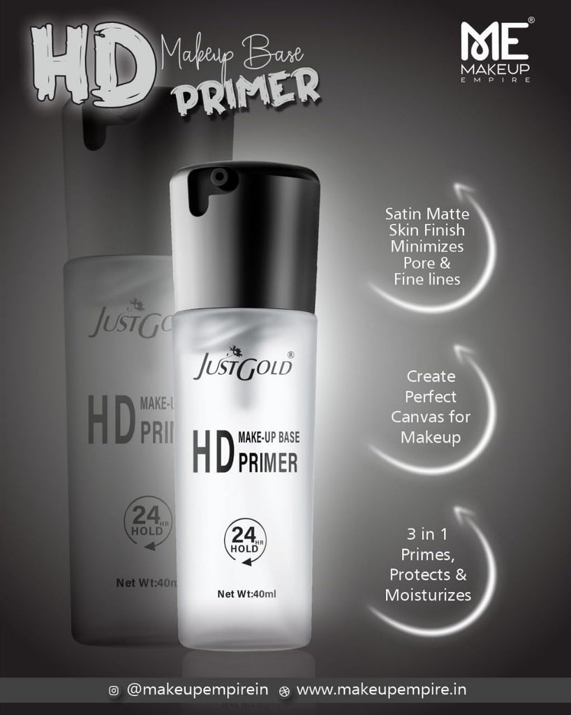 JustGold HD Primer for Face Makeup – Long Lasting & Smooth Base (30ml)