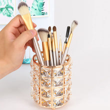 handcrafted Crystal Makeup Brush Holder Organizer brings luxury, sparkle, and organization
