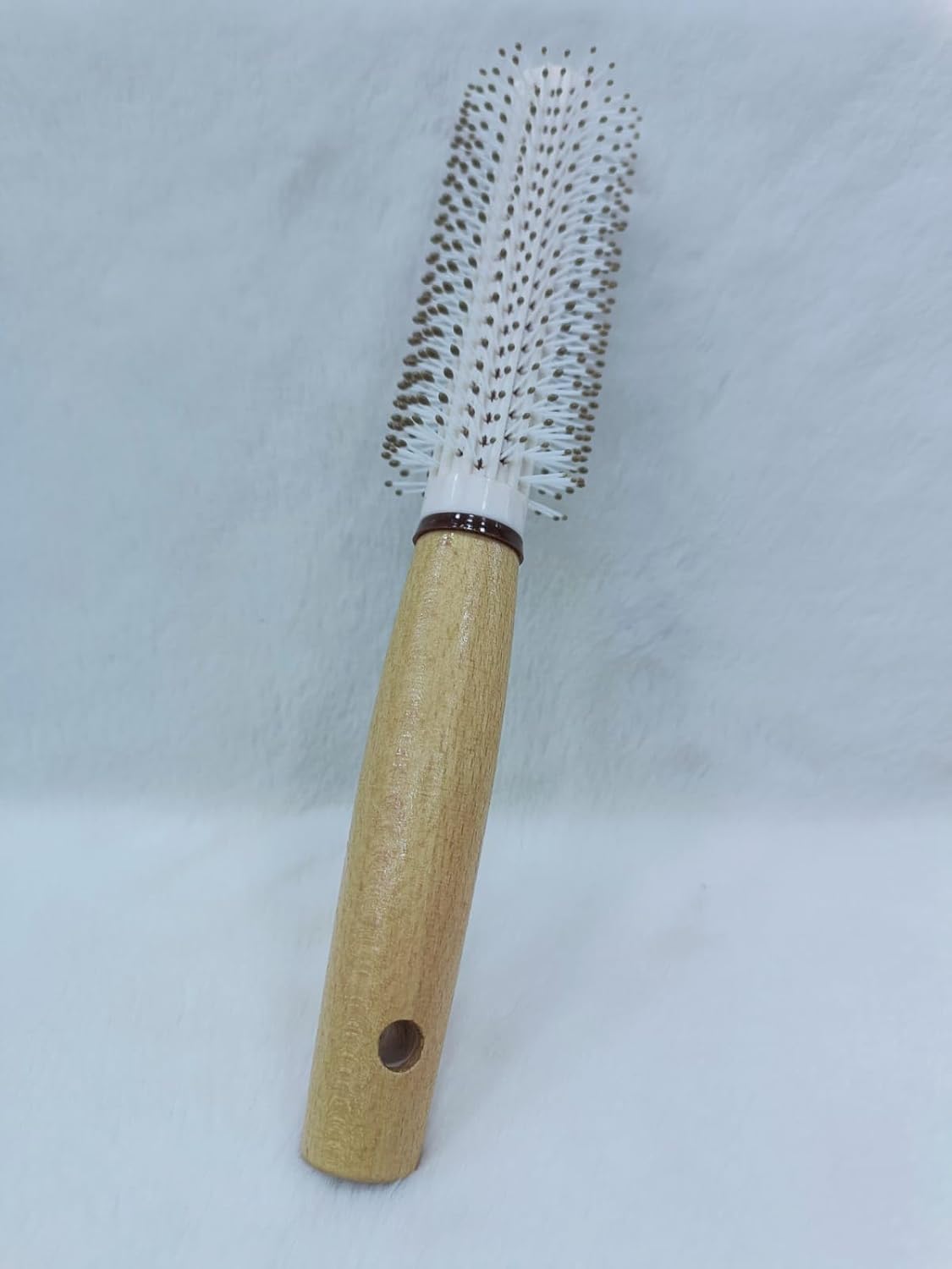 Round Comb Hair Brush with Organic Bamboo Handle – For Men & Women  Short Hair Wet & Dry Hair