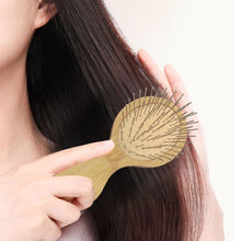 Wooden Paddle Brush with Metal Bristles