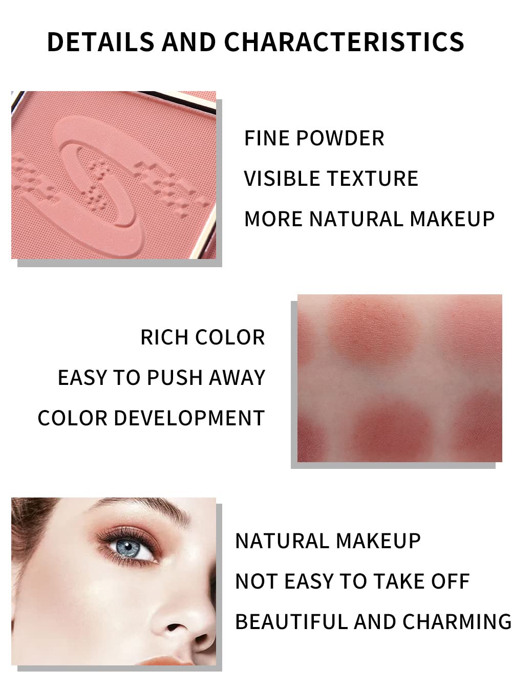 Miss Rose 6 Colors Face Blush Palette