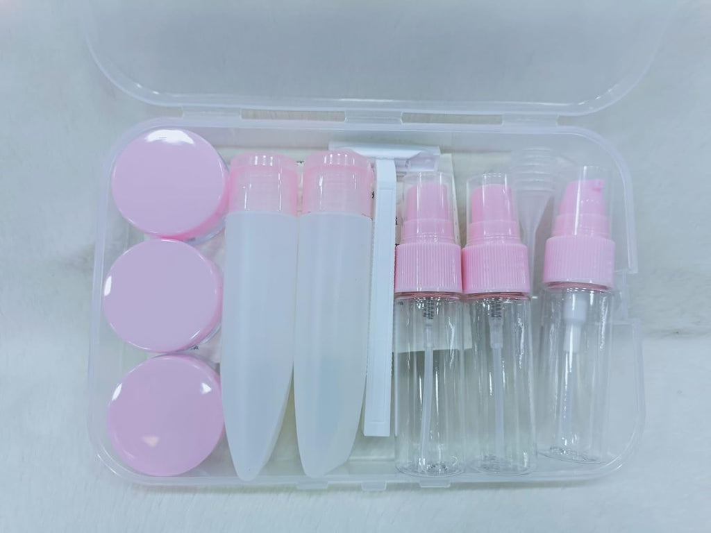 9 Pcs Travel Bottle Set – Leak Proof & Refillable Toiletry Kit with BPA-Free Material for Shampoo, Lotion & Creams