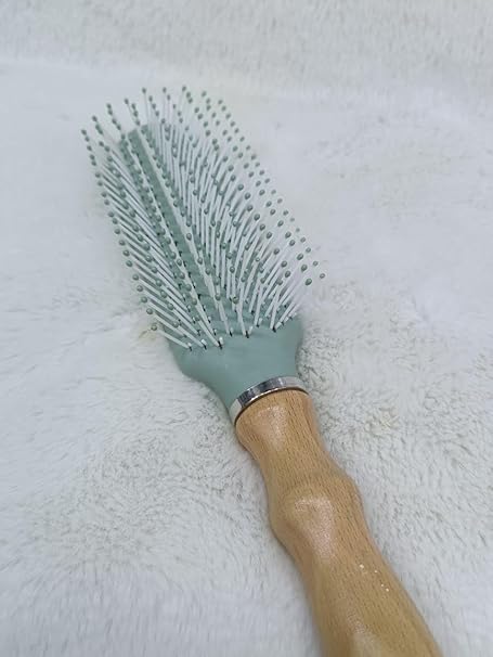 Hair Brush Comb Flat Comb Twill with Wood Handle for Hair Drying Styling Curling
