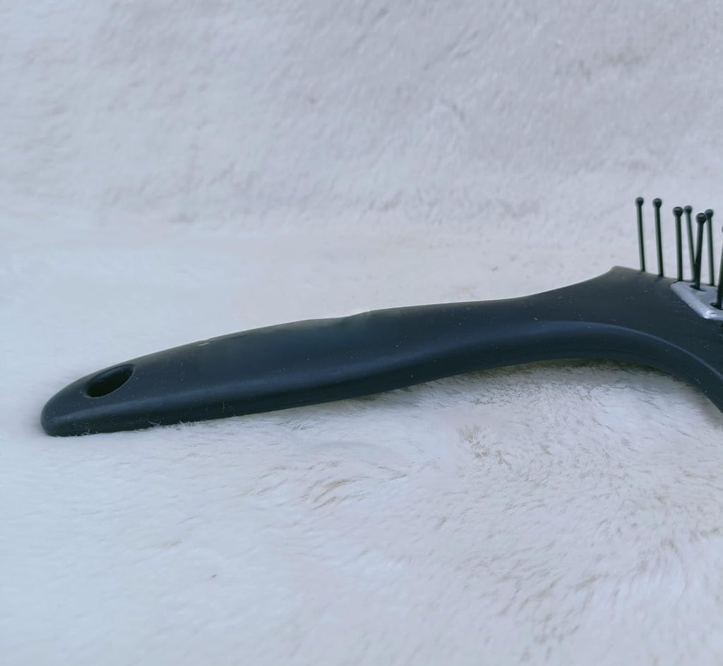 Professional 7 Rows Curved Shape Ball Tip Bristles Small Air Vented Flat Hair Styling Brush.