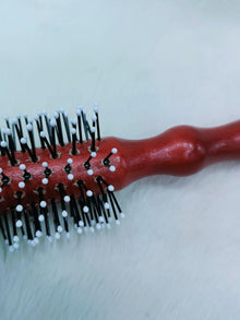 Round Styling Hair Brush with Wooden Handle – Smooth & Salon Finish