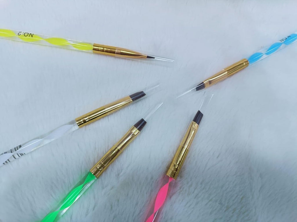 Professional Nail Art Brush Set – 4 Pack Gold Handle Beauty Tools