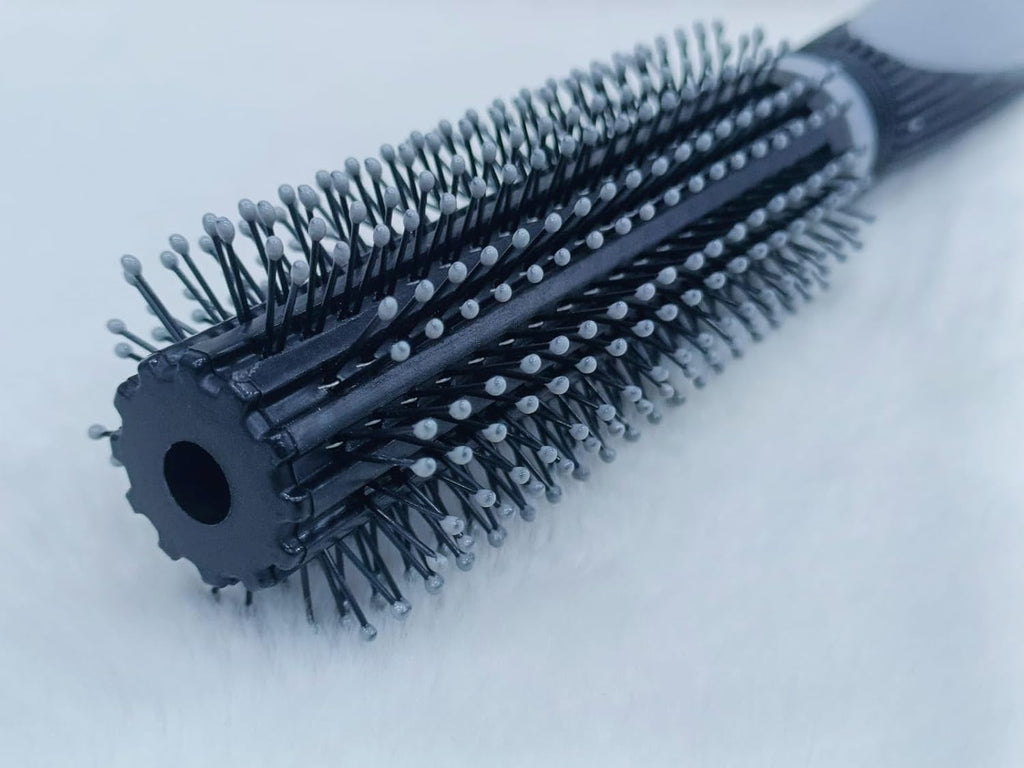 Round Hair Brush with Anti-Slip Rubber Grip Handle