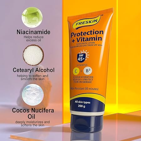 Freeskin Protection + Vitamin Sunscreen SPF45+ With Niacinamide - 200 g
