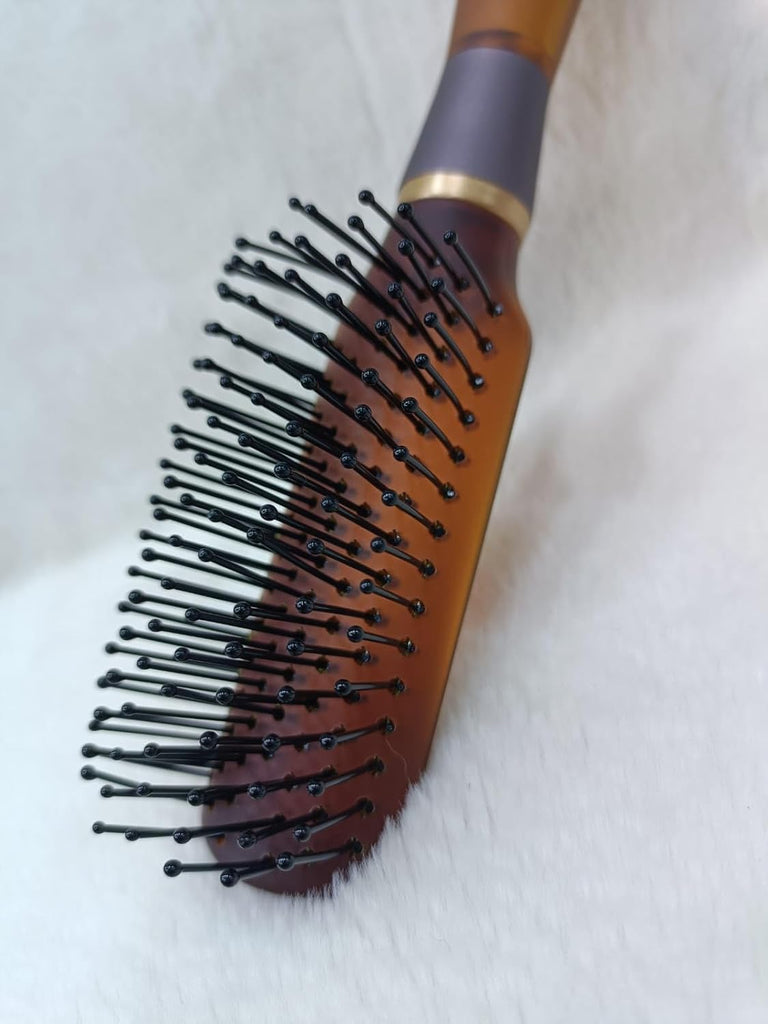 Professional 9 Row Medium Flat Hair Brush for Styling with Anti-Slip Handle & Ball Tip Nylon Bristles!