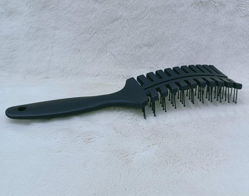 Professional 7 Rows Curved Shape Ball Tip Bristles Small Air Vented Flat Hair Styling Brush.