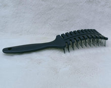 Professional 7 Rows Curved Shape Ball Tip Bristles Small Air Vented Flat Hair Styling Brush.