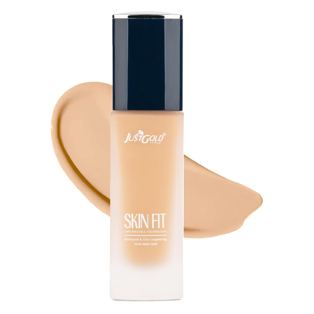JustGold Skin Fit Impermeable Foundation – Waterproof &amp; Ultra-Longwearing Velvet Matte Finish