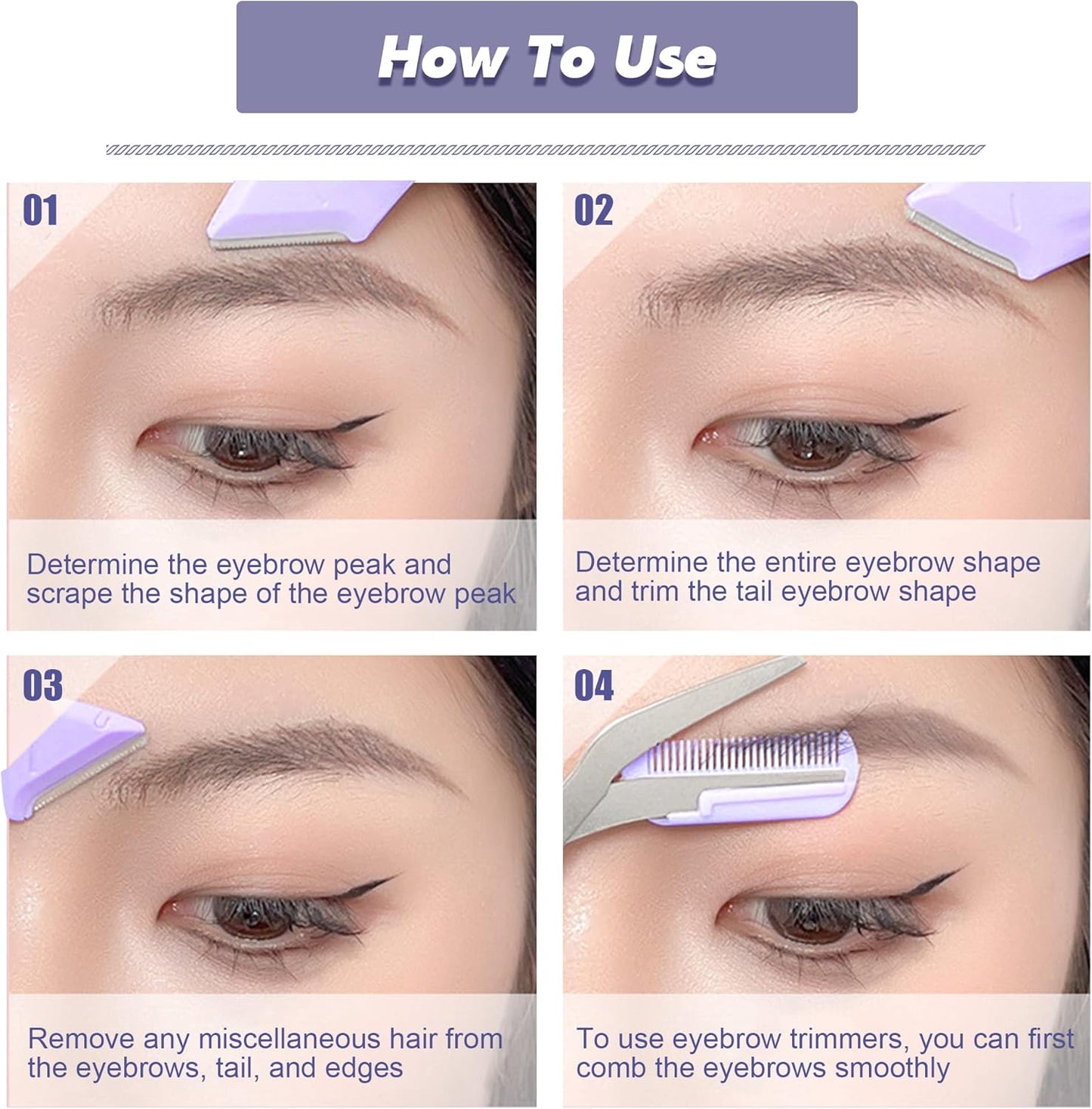 Keli Eyebrow Razor and Scissor with Comb Attachment