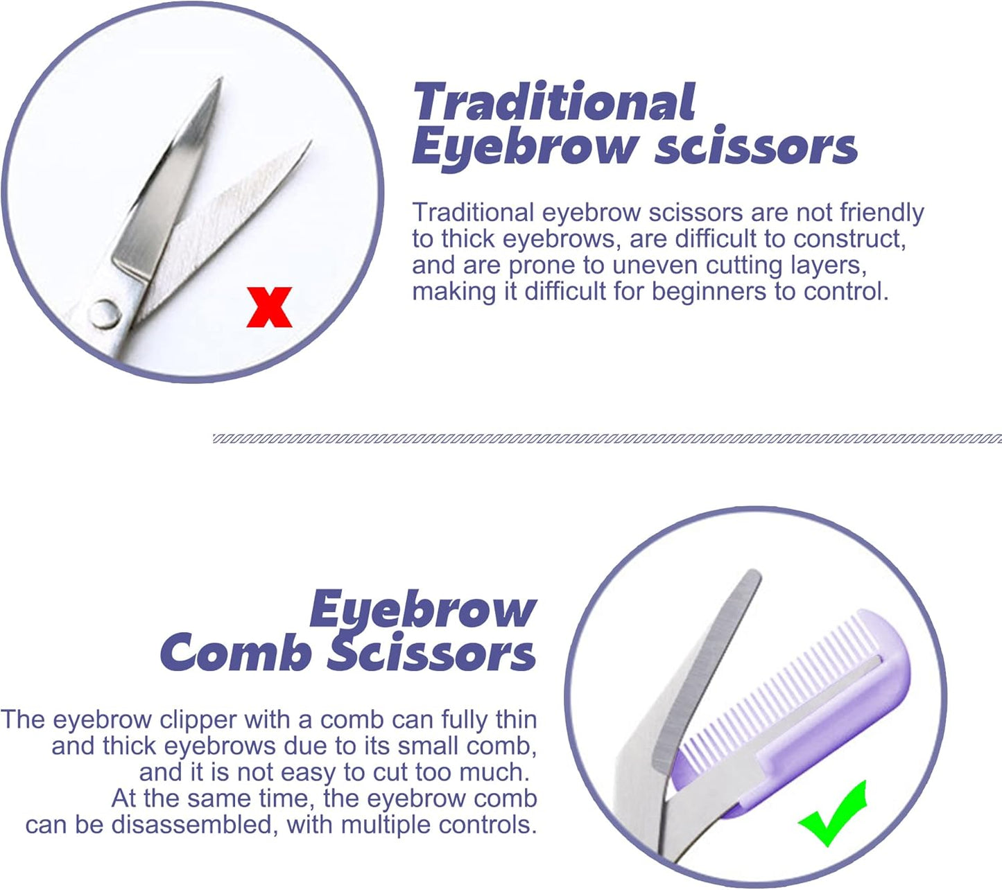 Keli Eyebrow Razor and Scissor with Comb Attachment