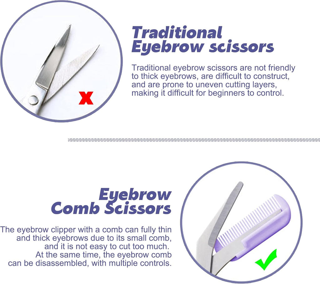 Keli Eyebrow Razor and Scissor with Comb Attachment