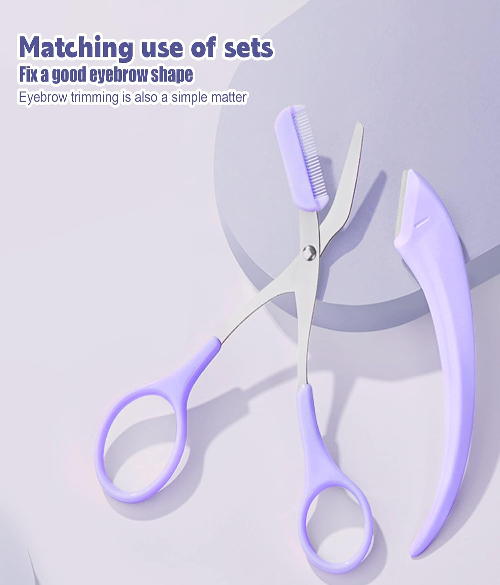 Keli Eyebrow Razor and Scissor with Comb Attachment