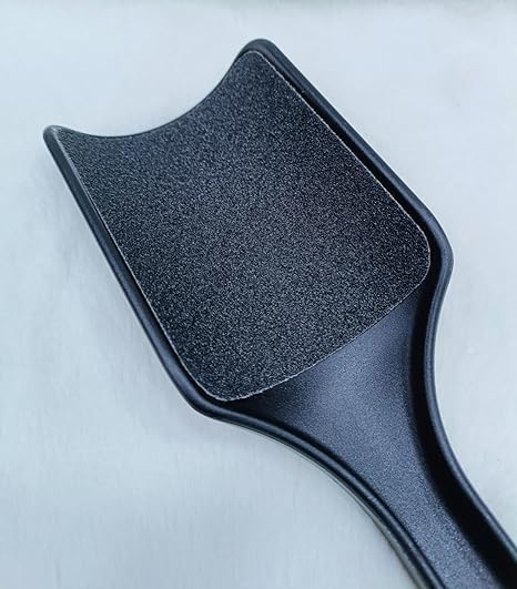Pedicure Foot Filer featuring a 2 sided surface and sturdy plastic handle in black