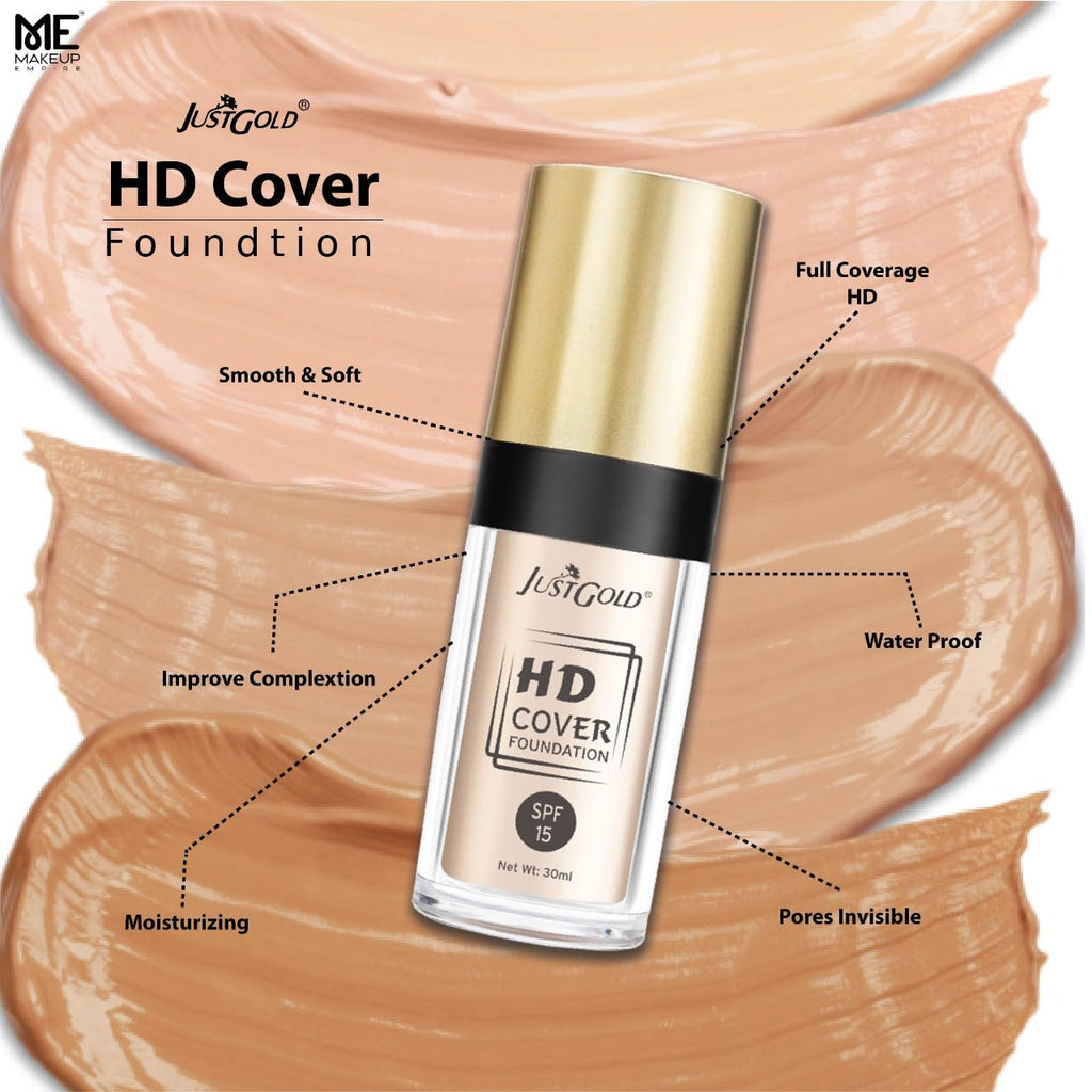 JustGold HD Cover Matte Liquid Foundation with SPF 15