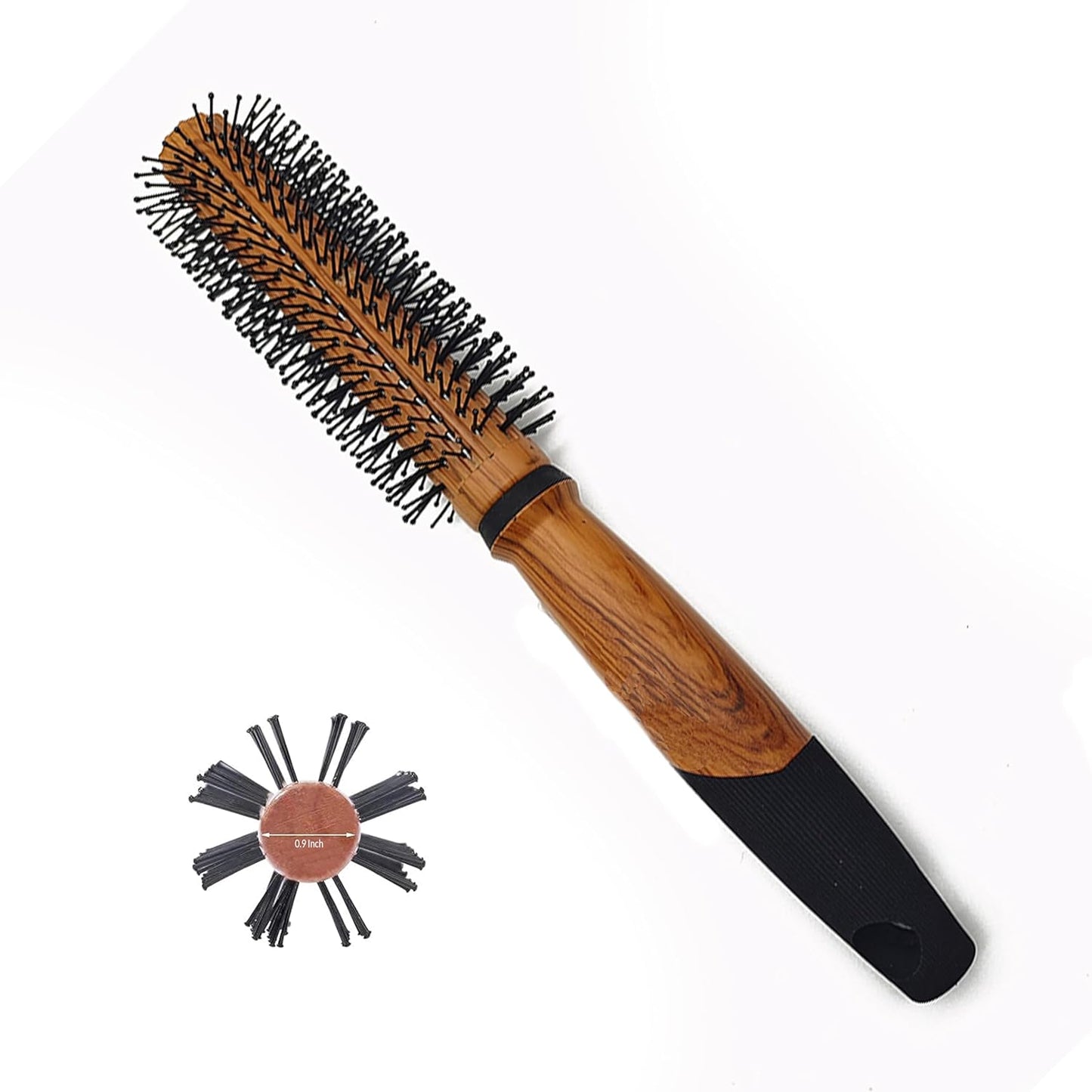 Quality Round Hair Brush with Wooden Handle – Boar Bristles & Barrel Design