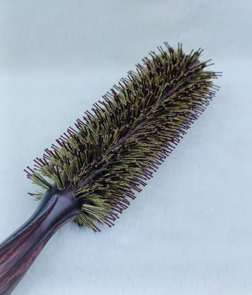Round Hair Brush with Natural Boar and Nylon Bristles
